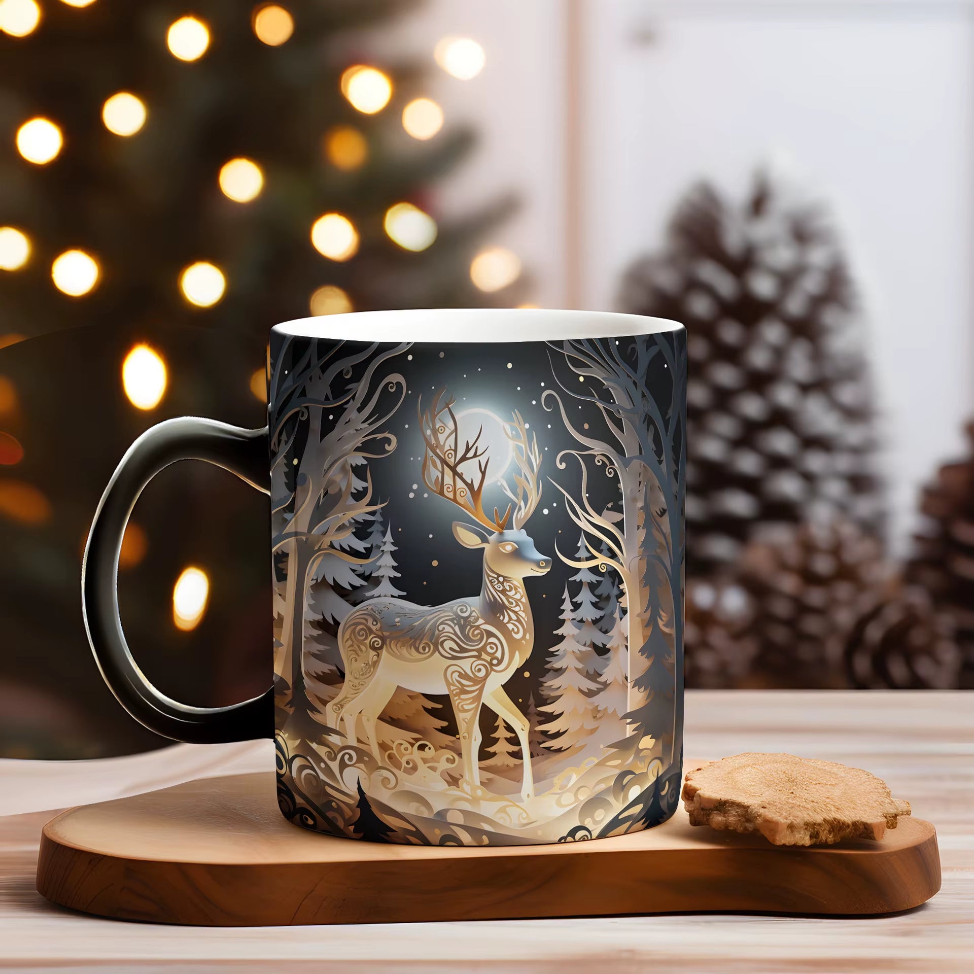 Christmas Color Changing Mug Santa Claus Ceramic Magic Mug Elk Heat Sensitive Coffee Cup Snowman Water Cups Children Xmas Gifts