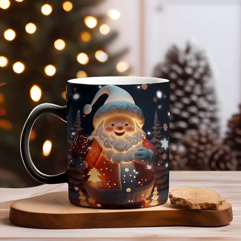 Christmas Color Changing Mug Santa Claus Ceramic Magic Mug Elk Heat Sensitive Coffee Cup Snowman Water Cups Children Xmas Gifts