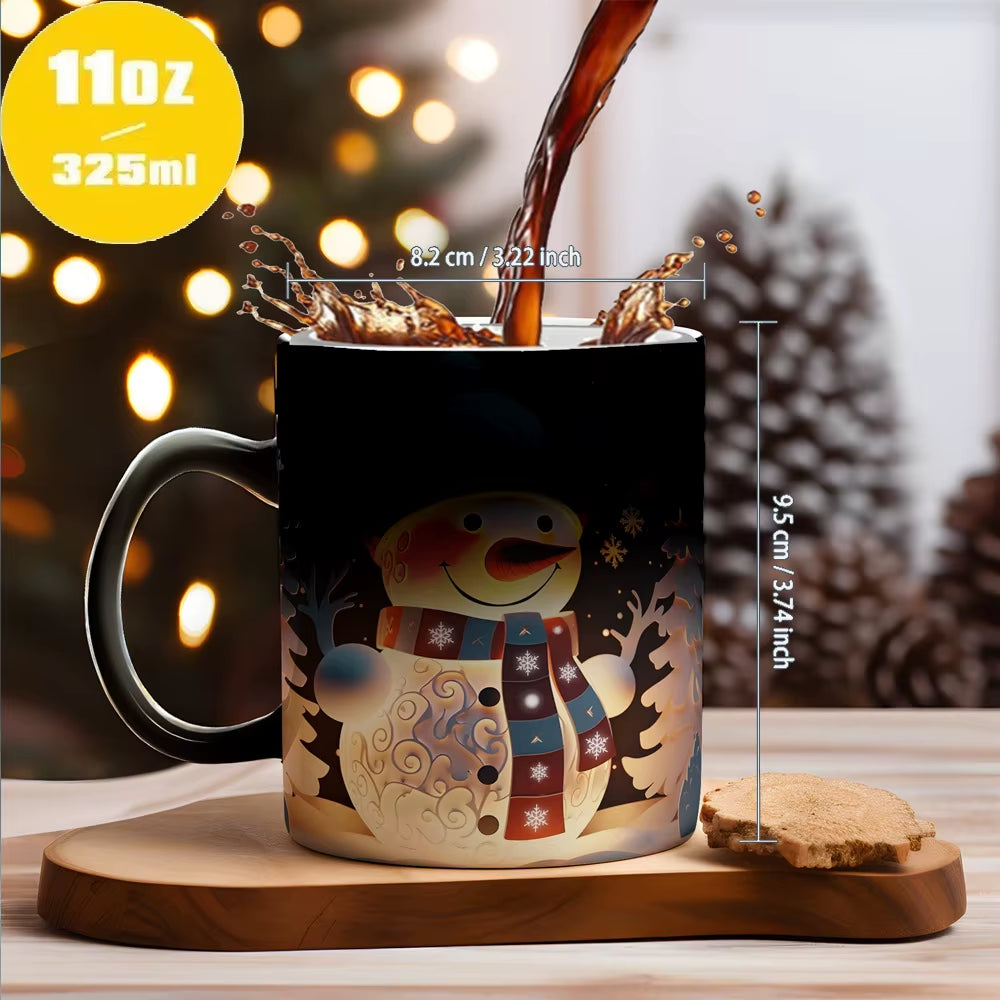 Christmas Color Changing Mug Santa Claus Ceramic Magic Mug Elk Heat Sensitive Coffee Cup Snowman Water Cups Children Xmas Gifts
